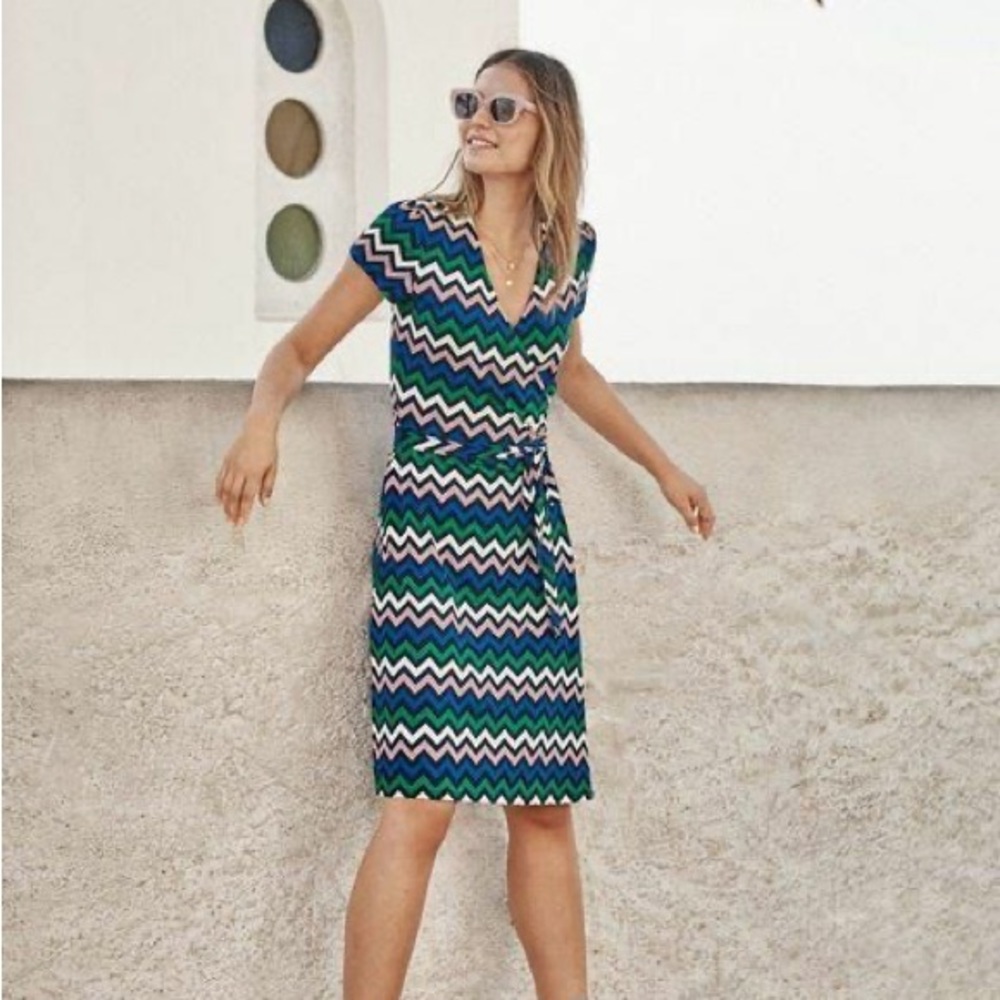 Boden Chevron Summer Wrap Dress